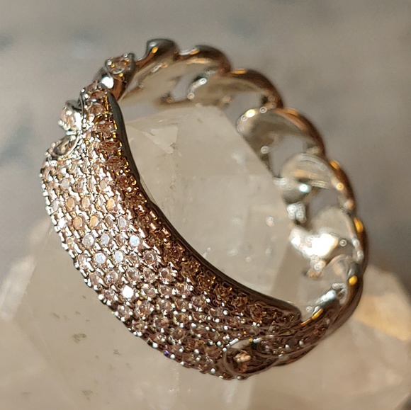 🆕💍💎Cubic Zirconia Silvertone Chain Sz 7💍 - Picture 5 of 8